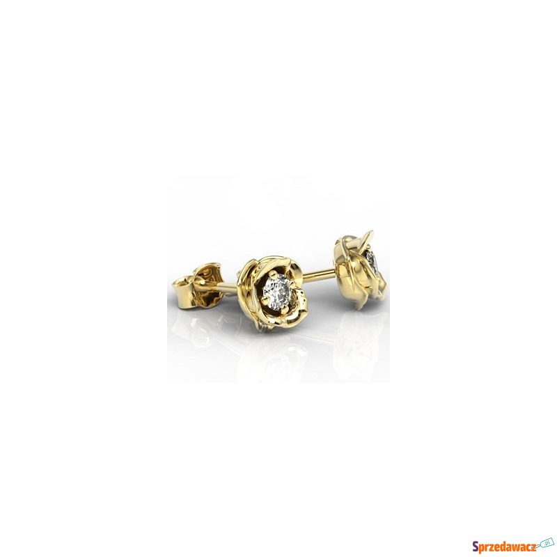 Kolczyki z żółtego złota z diamentami LPK-4221Z - Kolczyki, klipsy - Tychy