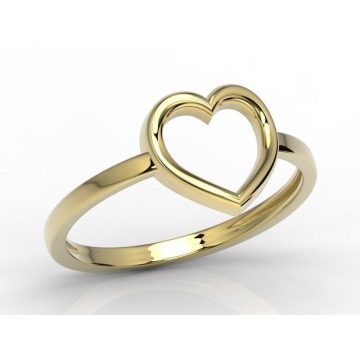 Pierścionek w kształcie serca wykonany z żółtego złota AP-50Z