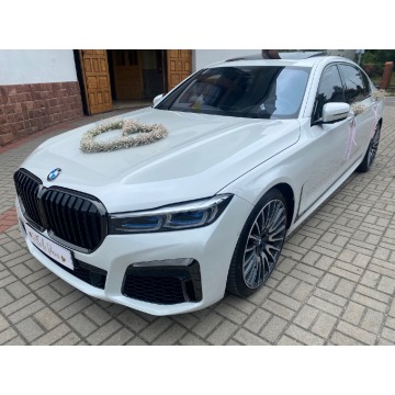 Auto do ślubu najnowsze BMW 750ld LANG VIP limuzyna biała perła