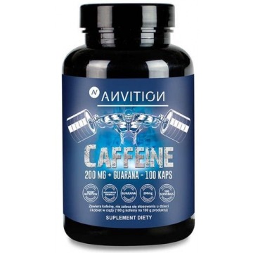 Anvition caffeine 200mg + guarana x 100 kapsułek