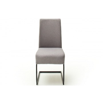 zestaw 2 tapicerowanych krzeseł esteli na metalowej podstawie w kształcie płozy / kolor szary