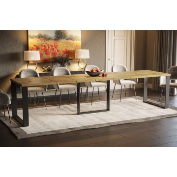 nowoczesny rozkładany stół borys max na metalowych nogach 130-250 x 85 cm (dąb artisan)