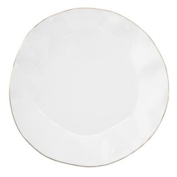 Talerzyk deserowy DUKA RIVIERA 16 cm biały złoty porcelana