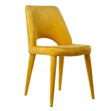 Krzesło Holy Velvet tapicerowane welur żółte