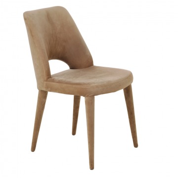 Krzesło Holy Velvet tapicerowane welur karmelowe