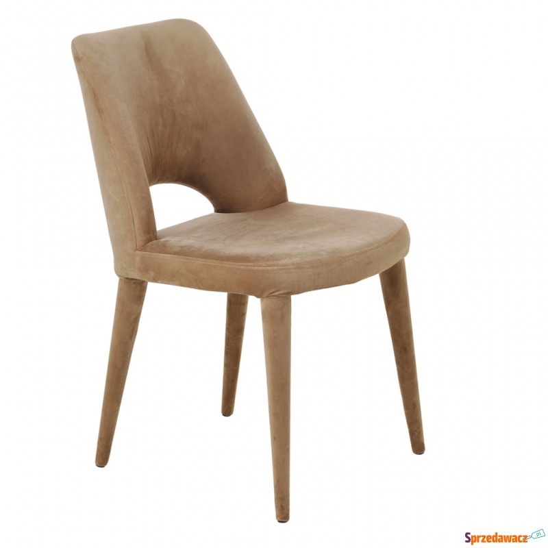 Krzesło Holy Velvet tapicerowane welur karmelowe - Krzesła kuchenne - Łódź