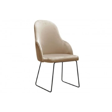 nowoczesne krzesło tapicerowane leona u na metalowych nogach
