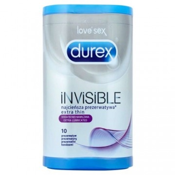 Durex invisible prezerwatywy dodatkowo nawilżane x 10 sztuk