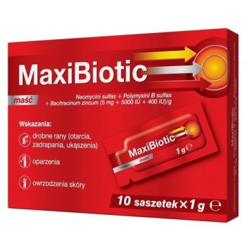 Maxibiotic maść 1g x 10 saszetek