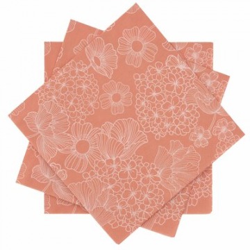 Serwetki papierowe w kwiaty DUKA VALLMO 20 sztuk 33x33 cm pomarańczowe