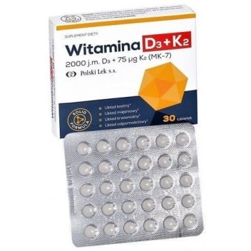 Witamina d3 + k2 (mk-7) x 30 tabletek