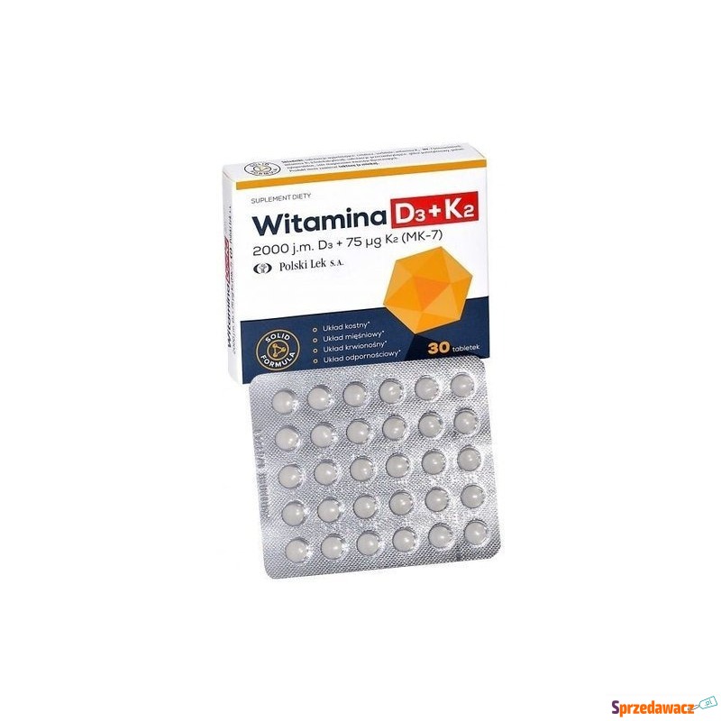 Witamina d3 + k2 (mk-7) x 30 tabletek - Witaminy i suplementy - Ludomy