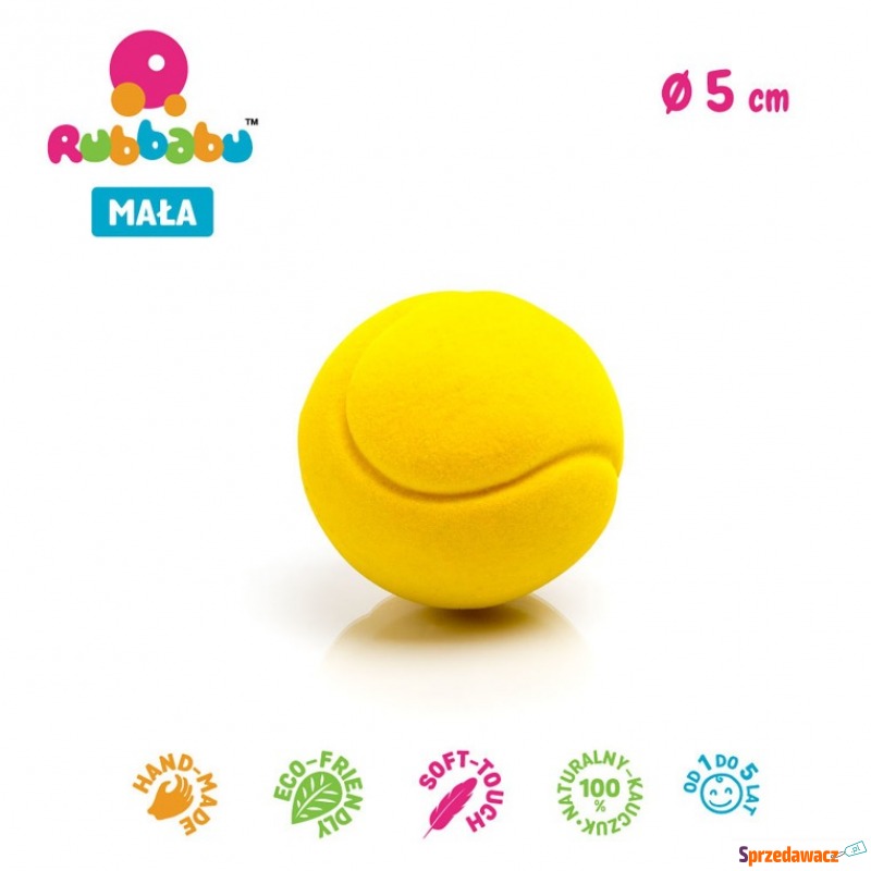Rubbabu, Mini piłka sensoryczna tenisowa żółta - Pozostałe zabawki - Piekary Śląskie