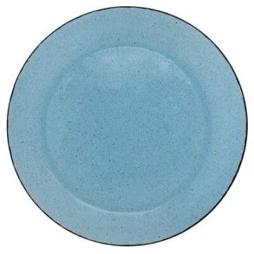 Talerz obiadowy płaski DUKA NORD 28 cm niebieski szklany