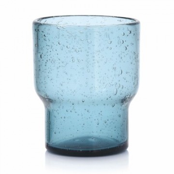 Szklanka do drinków napojów DUKA NORD 300 ml niebieska szklana