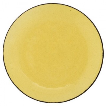 Talerz obiadowy płaski DUKA NORD 28 cm żółty szklany