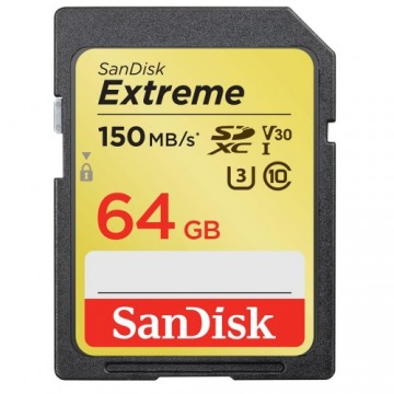 Karta pamięci SanDisk EXTREME SDSDXV6-064G-GNCIN (64GB; Class 10, Class U3, V30; Karta pamięci)
