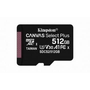 Karta pamięci z adapterem Kingston Canvas Select Plus SDCS2/512GB (512GB; Class 10, Class U1, V10; +
