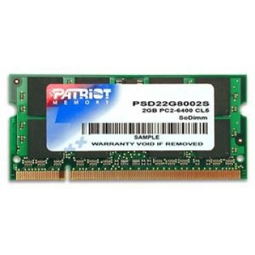 Pamięć Patriot Memory Signature PSD22G8002S (DDR2 SO-DIMM; 1 x 2 GB; 800 MHz; CL6)