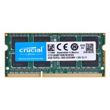 Pamięć Crucial CT51264BF160B (DDR3 SO-DIMM; 1 x 4 GB; 1600 MHz; CL11)
