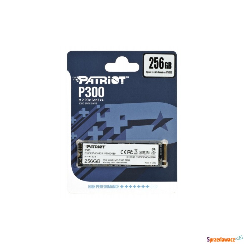SSD Patriot P300 M.2 PCI-Ex4 NVMe 256GB 1,7GB/s - Dyski twarde - Mińsk Mazowiecki