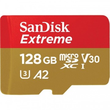 Karta pamięci z adapterem SanDisk EXTREME SDSQXA1-128G-GN6AA (128GB; Class 10, V30; + adapter)