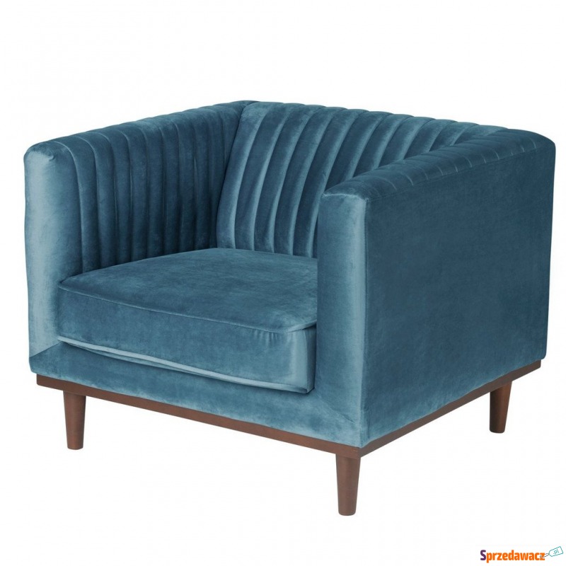 Fotel Dante niebieski welur - Sofy, fotele, komplety... - Świecie