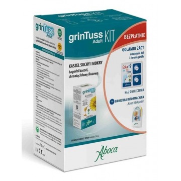 Grintuss adult kit (grintuss adult 210g + golamir 2act x 8 tabletek do ssania)