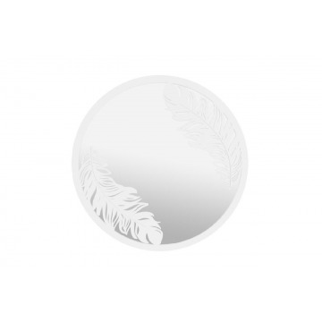 białe ażurowe lustro piume 80 cm / połysk