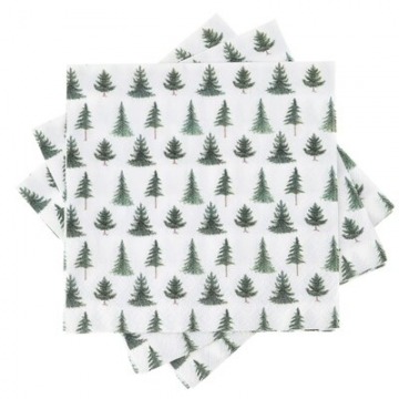 Serwetki papierowe świąteczne w choinki PAW XMASS 20 szt. 33x33 cm białe
