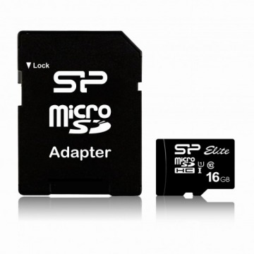 Karta pamięci Silicon Power microSDHC Elite 16GB CL10 UHS-1 (U1) + ADAPTER microSD-SD (SP016GBSTHBU1