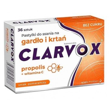 Clarvox propolis smak pomarańczowy x 36 pastylek do ssania