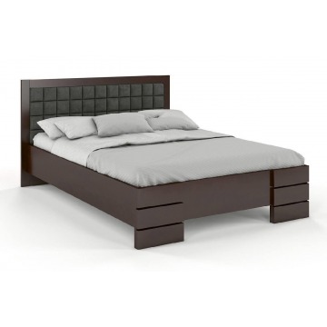 tapicerowane łóżko drewniane - bukowe visby gotland high
