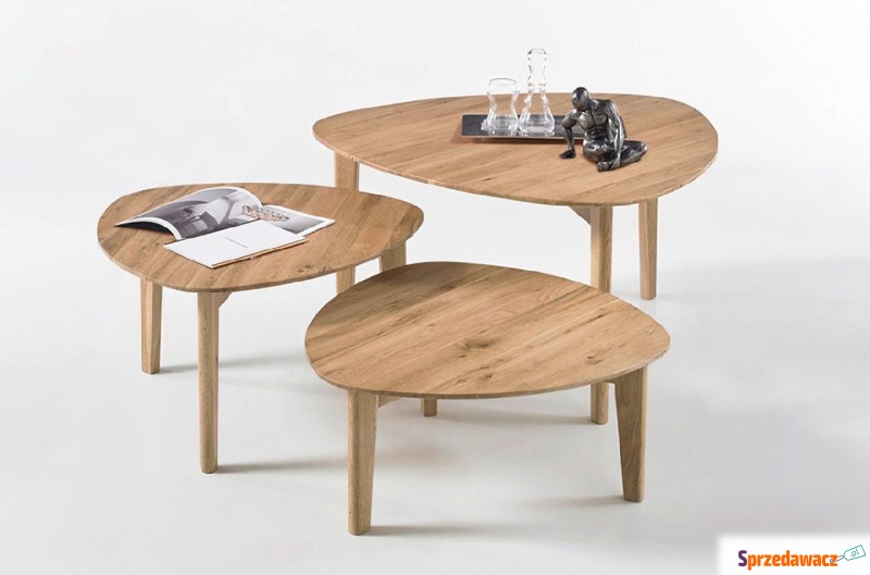 drewniany dębowy stolik kawowy camilla / zestaw... - Stoły, stoliki, ławy - Świnoujście