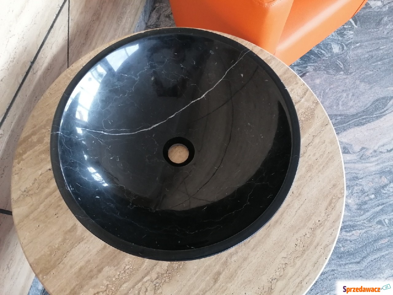 Umywalka marmurowa Nero Marquina