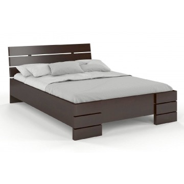 łóżko drewniane bukowe visby sandemo high / 140x200 cm, kolor palisander