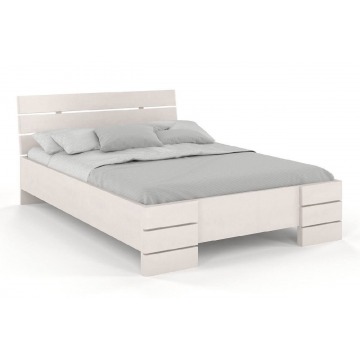 łóżko drewniane bukowe visby sandemo high / 120x200 cm, kolor biały