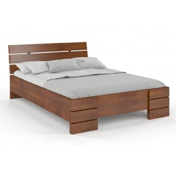 łóżko drewniane bukowe visby sandemo high / 120x200 cm, kolor orzech