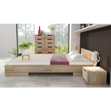 łóżko drewniane bukowe skandica spectrum niskie / 180x200 cm, kolor palisander