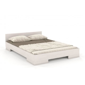 łóżko drewniane bukowe skandica spectrum niskie / 180x200 cm, kolor biały