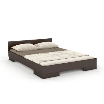 łóżko drewniane bukowe skandica spectrum niskie / 120x200 cm, kolor orzech