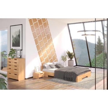 łóżko drewniane bukowe skandica spectrum niskie / 120x200 cm, kolor naturalny