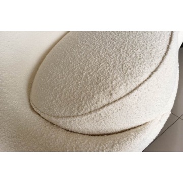 sofa rene w kształcie nerki, biała boucla / szerokość 245 cm
