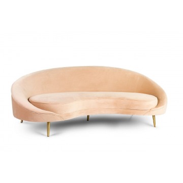 sofa rene w kształcie nerki, beżowa / szerokość 245 cm