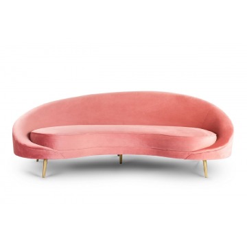 sofa rene w kształcie nerki, różowa / szerokość 245 cm