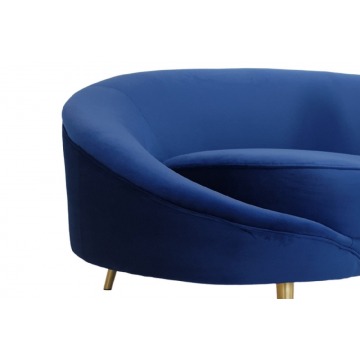 sofa rene w kształcie nerki, niebieska / szerokość 245 cm