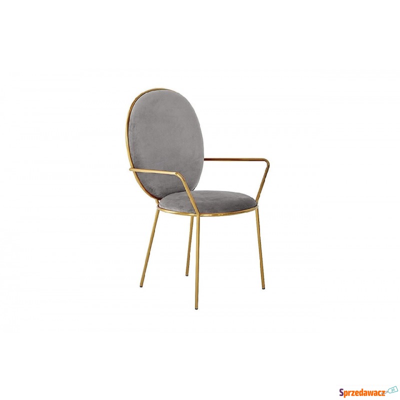 szare tapicerowane krzesło na złotych nogach... - Krzesła kuchenne - Biała Podlaska