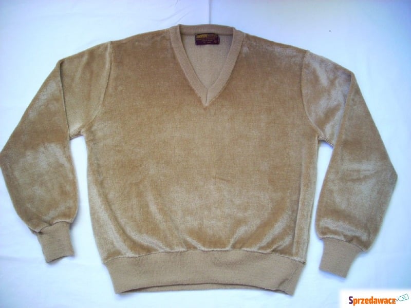 Montgomery Ward USA Sweter męski welur L vintage - Swetry męskie - Nowy Sącz