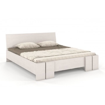 łóżko drewniane bukowe skandica vestre maxi / 200x200 cm, kolor biały