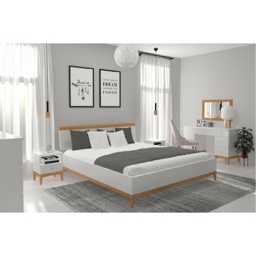 drewniane łóżko visby livia high / 200x200 cm